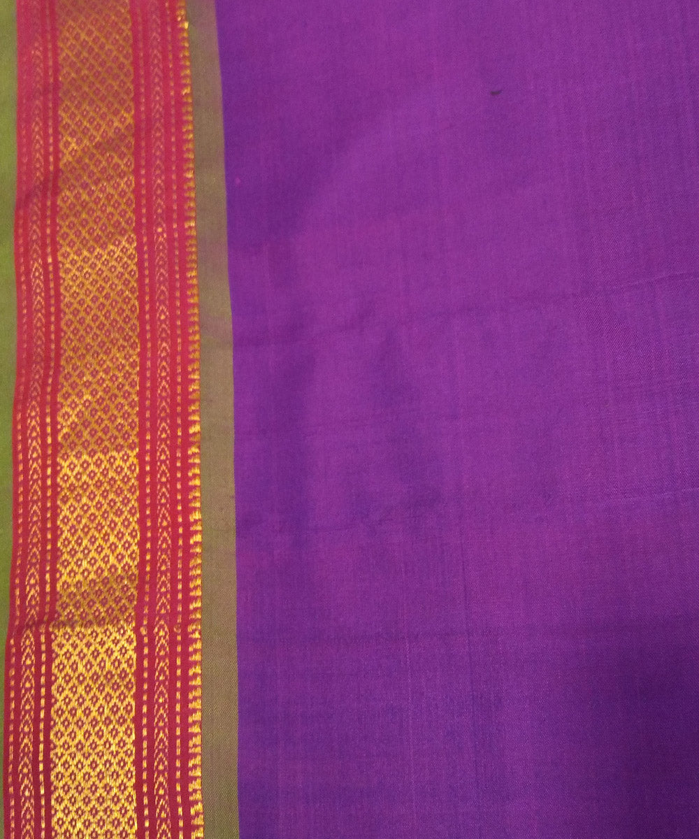 Purple silk handloom paithani saree