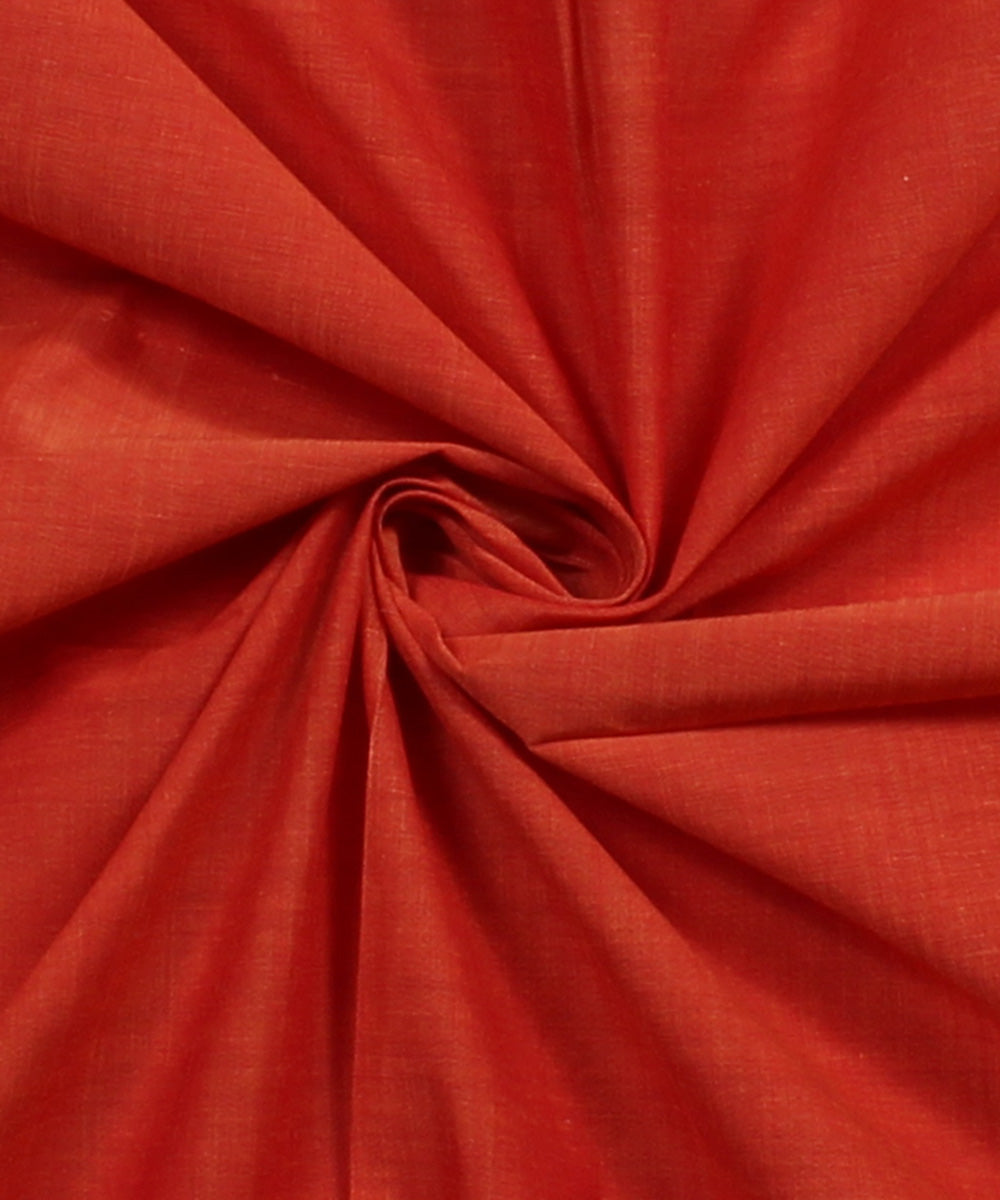 1.3m Orange Mangalagiri Handloom Cotton Fabric