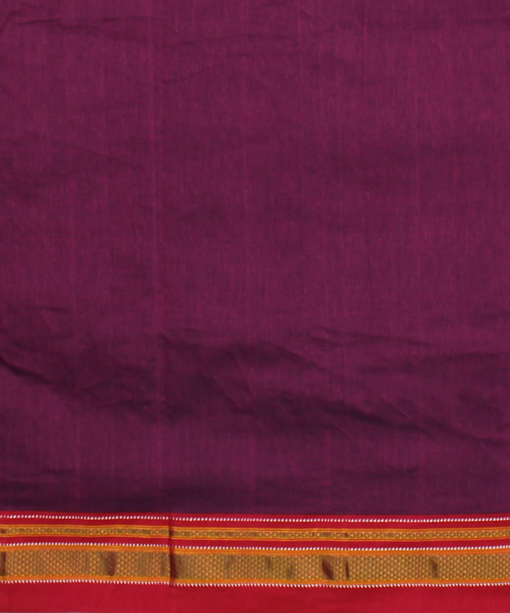 Mauve red handwoven cotton art silk chikki paras ilkal saree