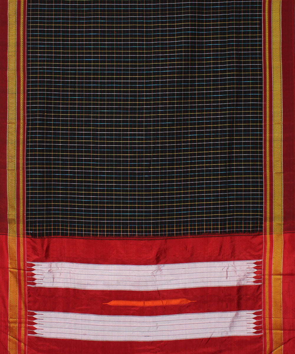 Cool black red handloom cotton art silk chikki paras ilkal saree