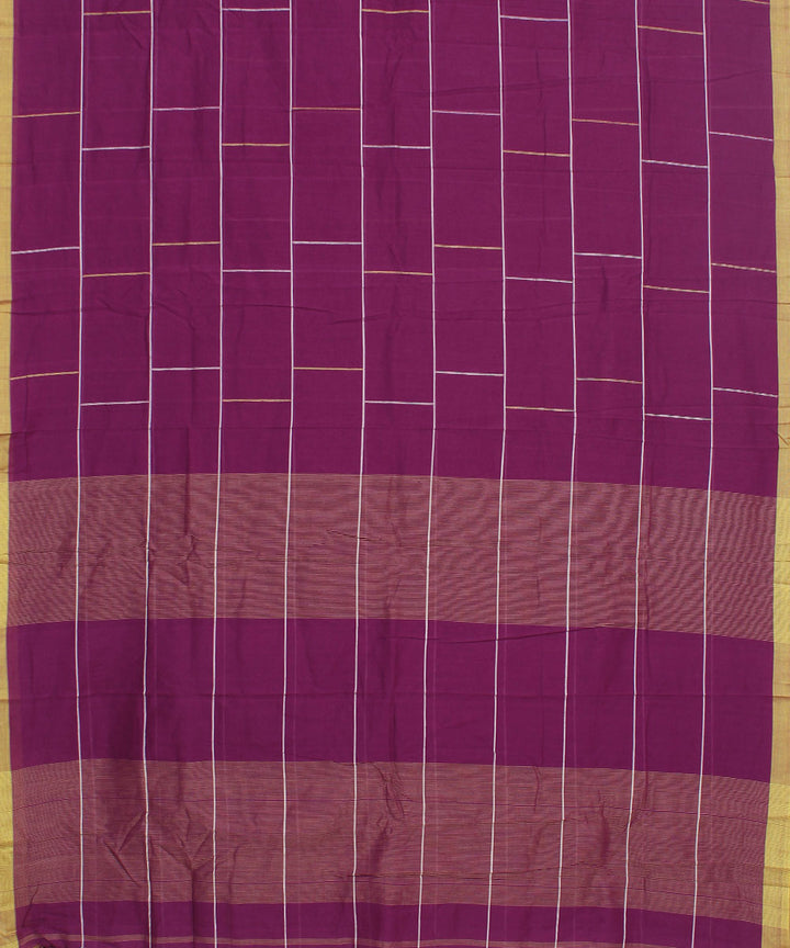 Magenta Purple Handwoven Bengal Cotton Saree