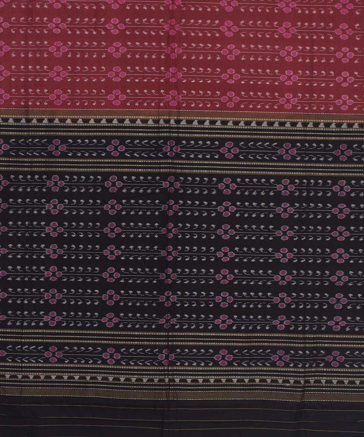 Sambalpuri Handloom Cotton Mauve Black Saree