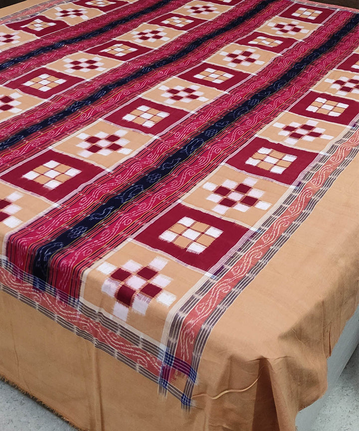 Multicolour handwoven cotton sambalpuri double bedsheet