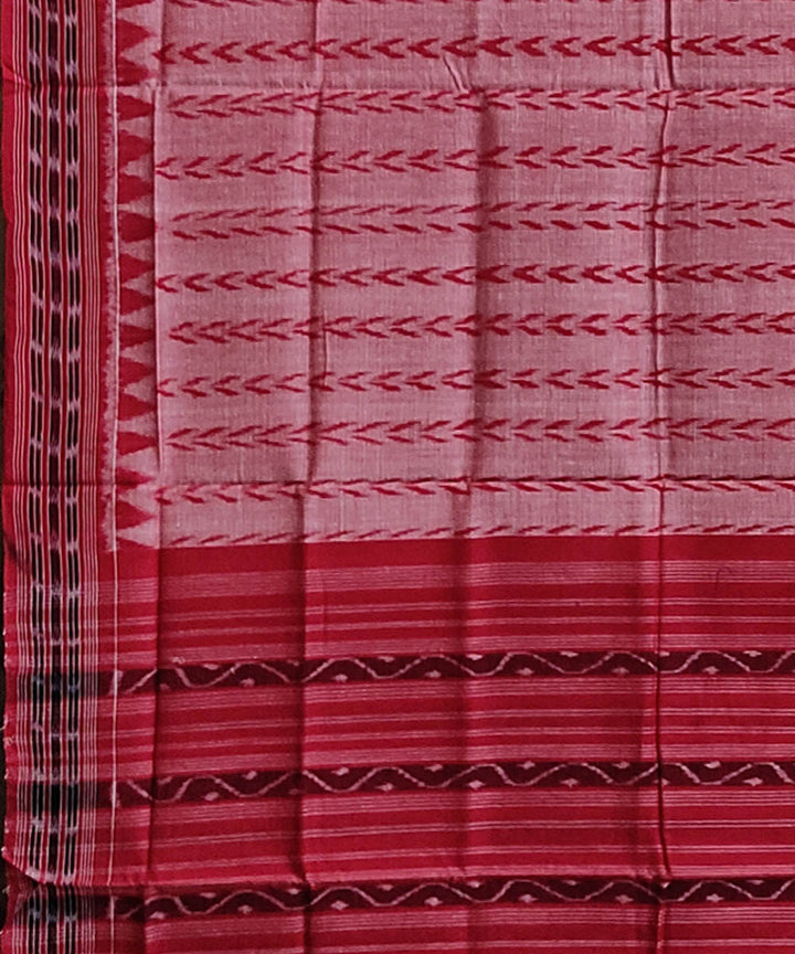 Pink red handloom cotton sambalpuri dupatta