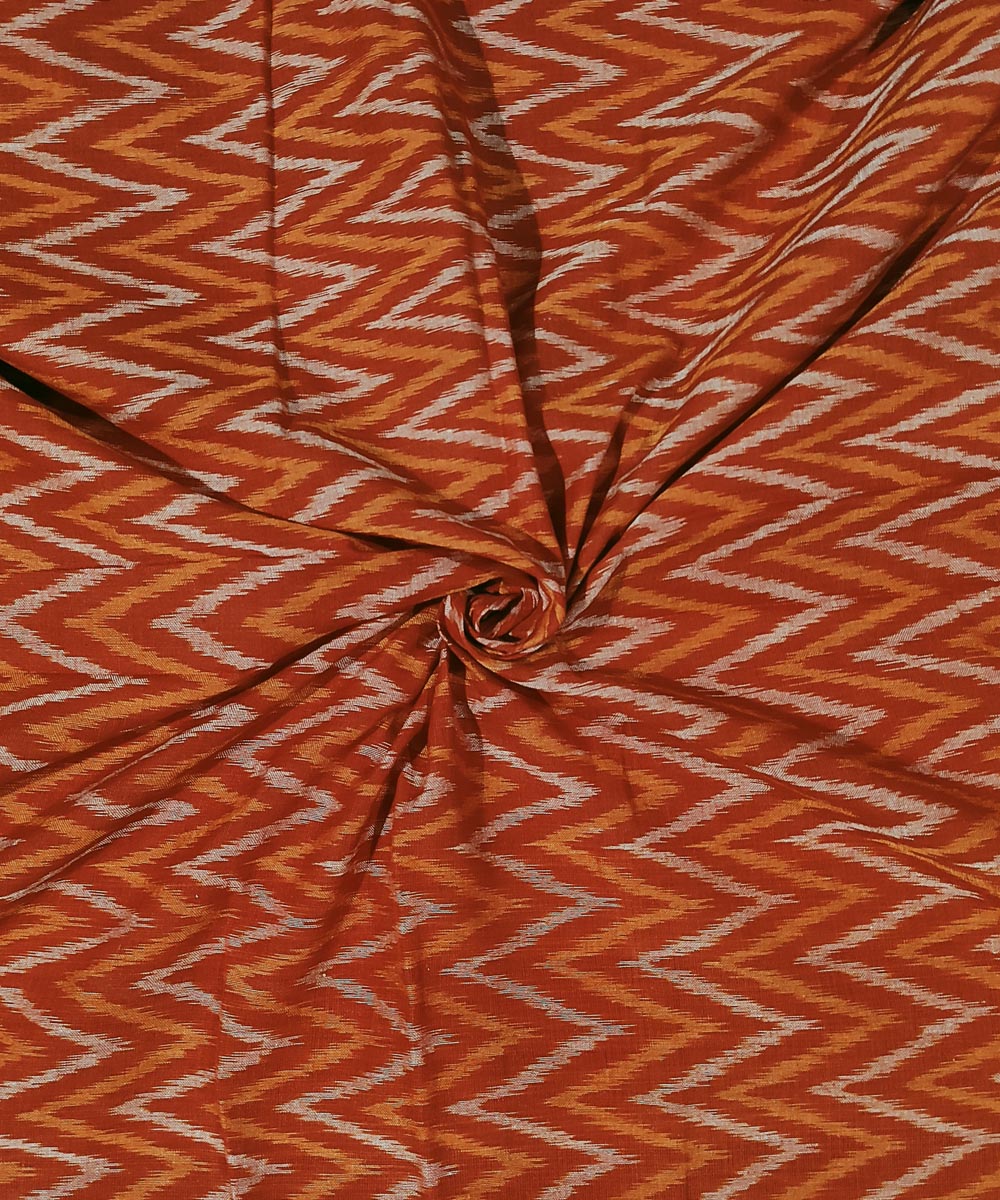 2.5m Orange handwoven cotton sambalpuri kurta fabric