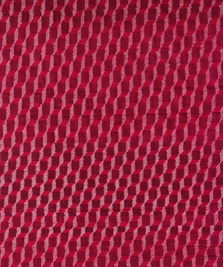 2.5m Dark red hand woven cotton sambalpuri kurta fabric