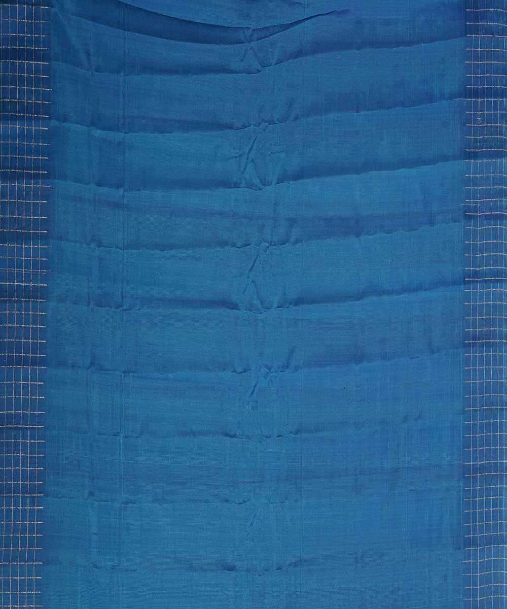 Black blue handwoven gadwal silk saree
