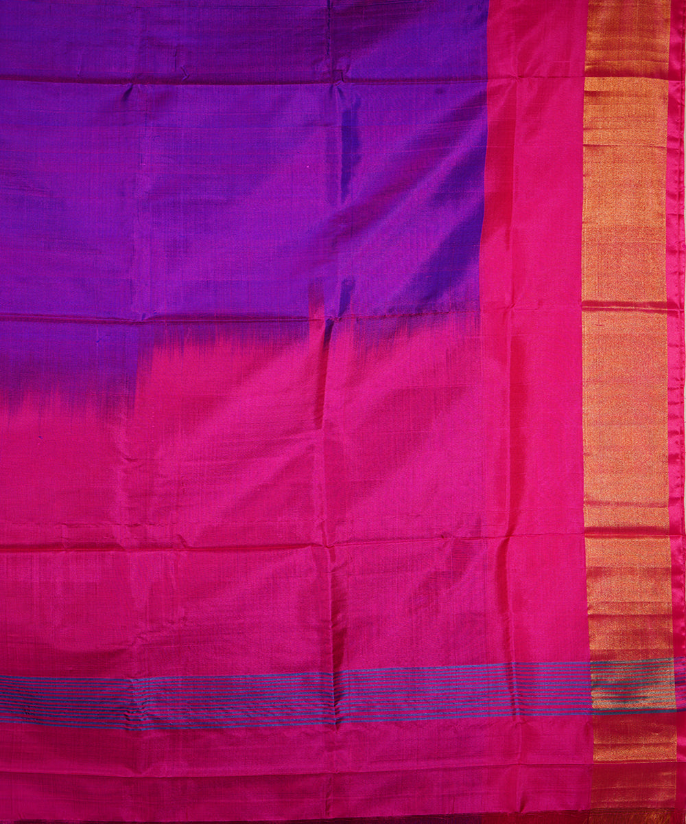 Pink purple handwoven uppada silk saree