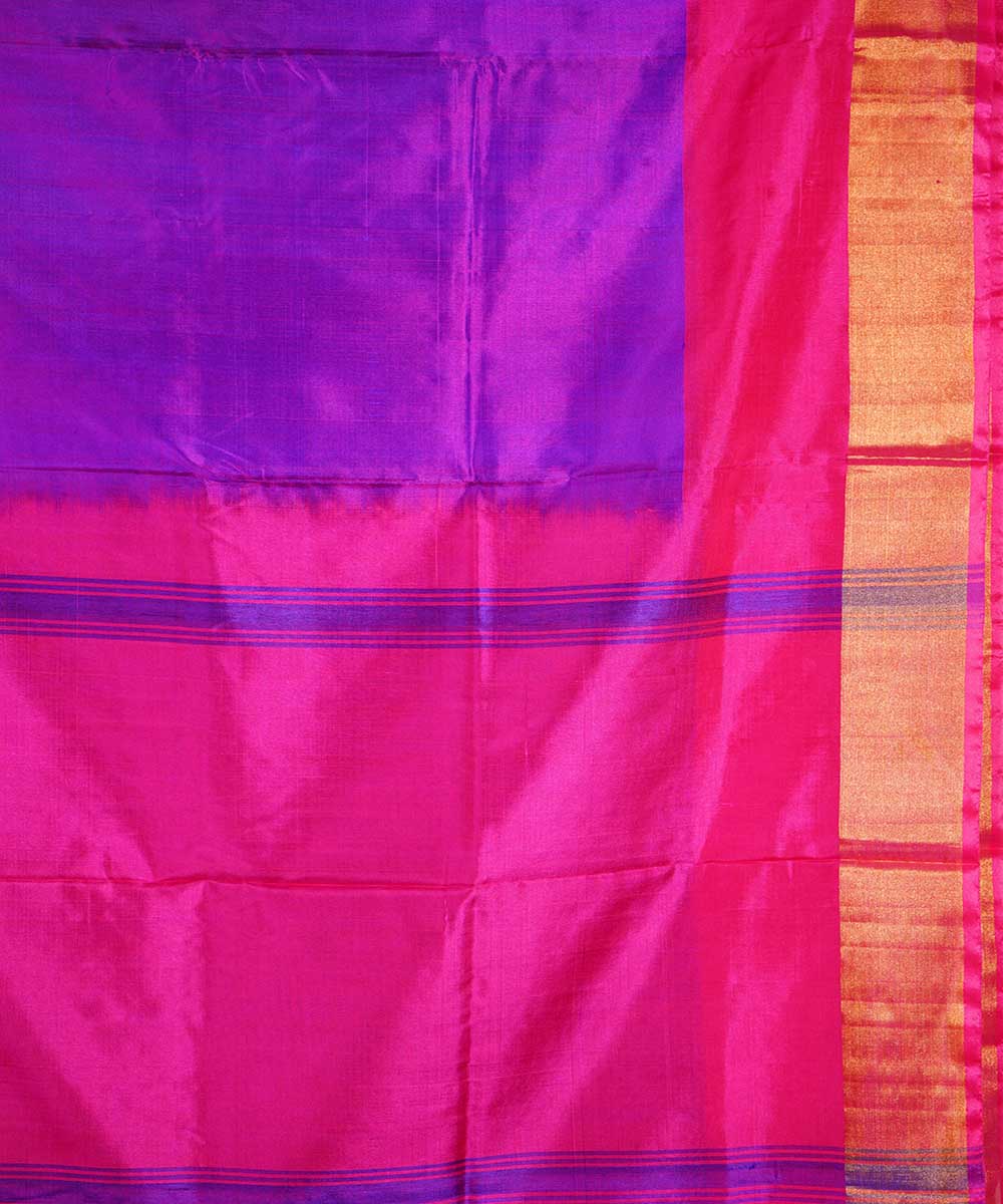 Violet pink handwoven uppada silk saree