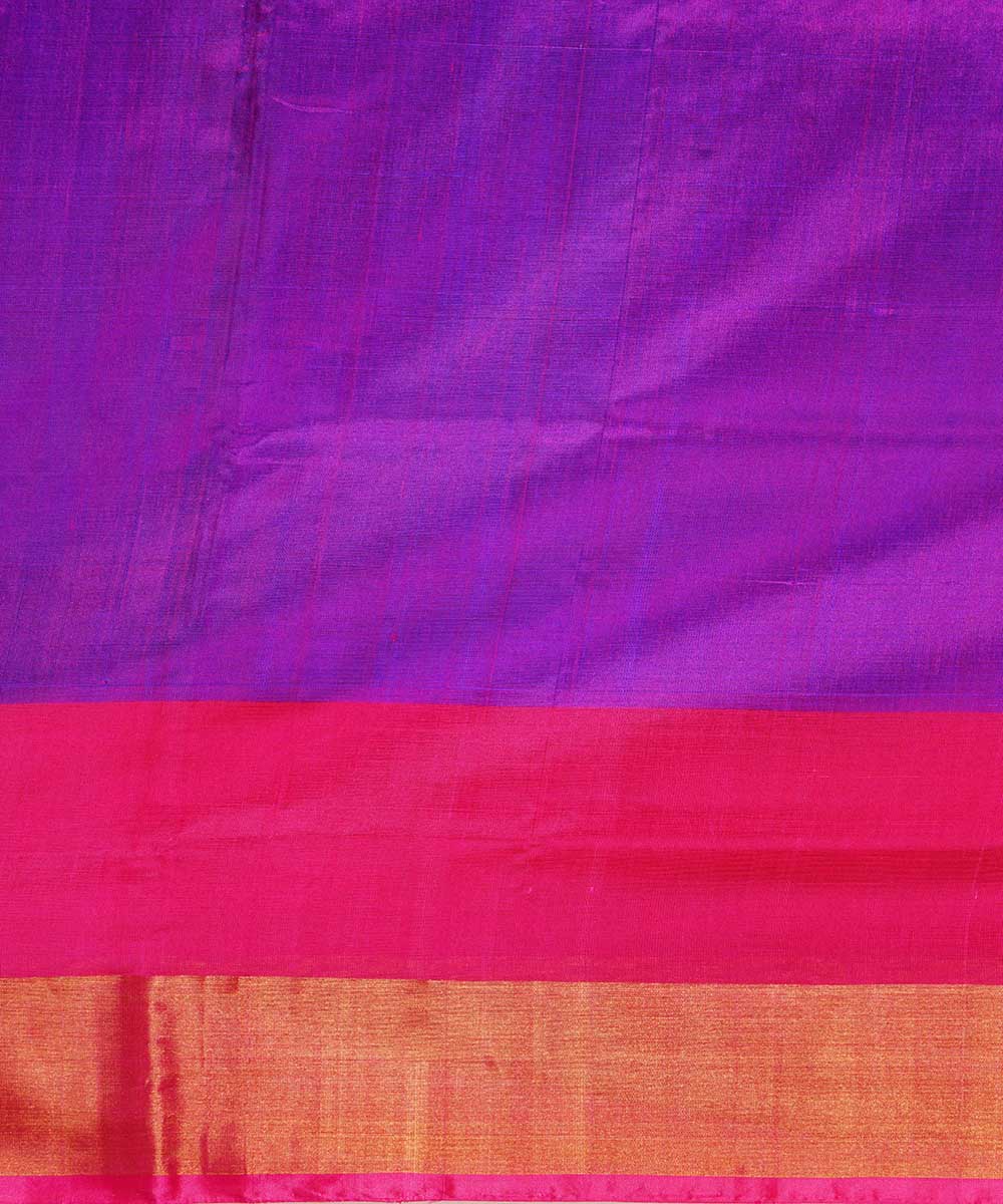 Violet pink handwoven uppada silk saree