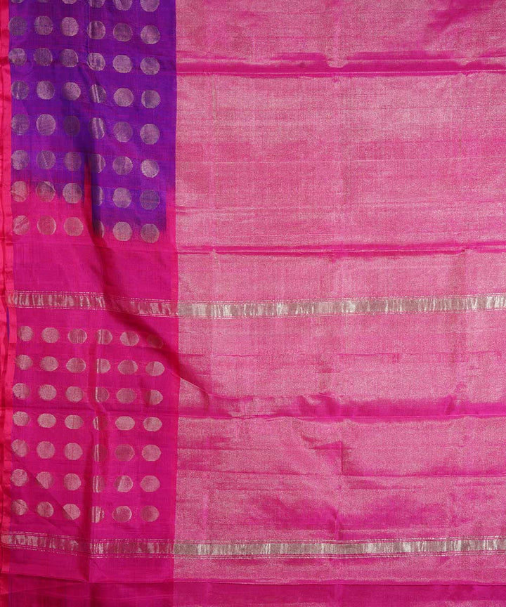 Pink violet handwoven uppada silk saree