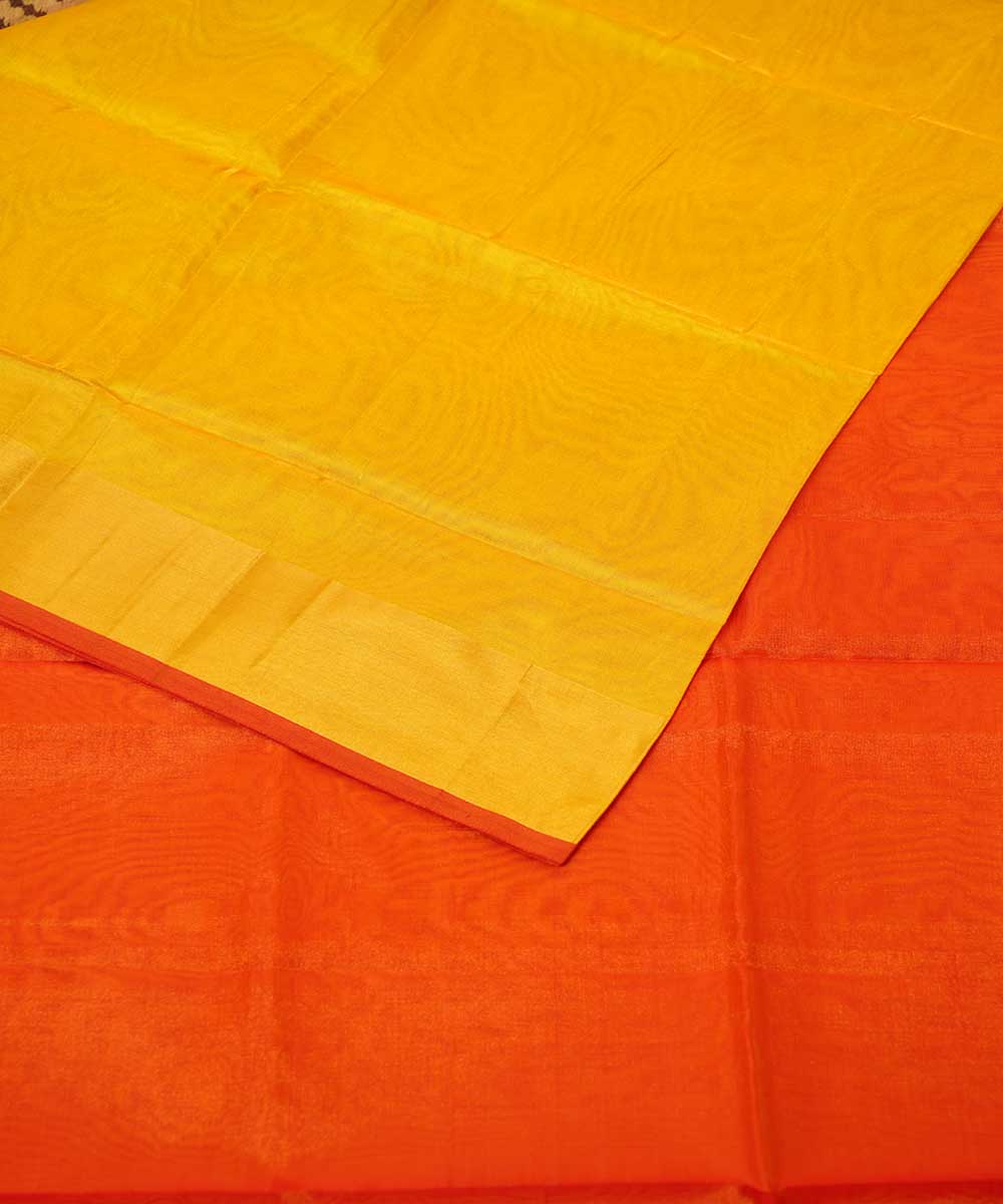 Yellow orange handwoven uppada silk saree