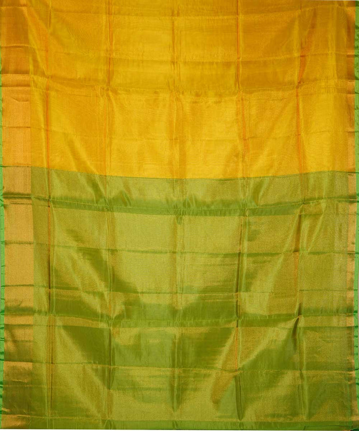 Yellow lime green handwoven uppada silk saree