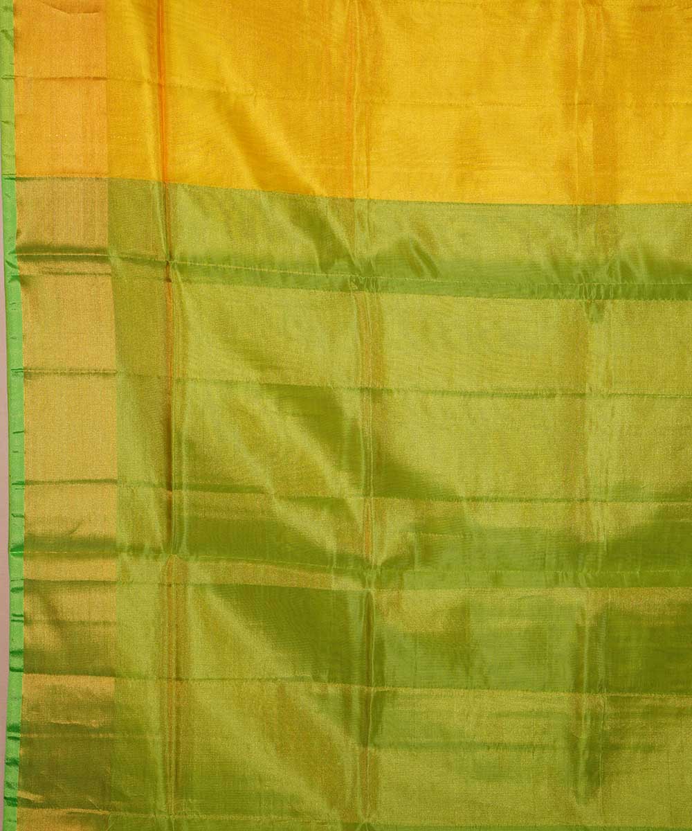Yellow lime green handwoven uppada silk saree
