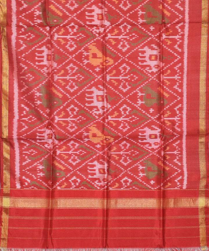 Red handwoven patola silk stole