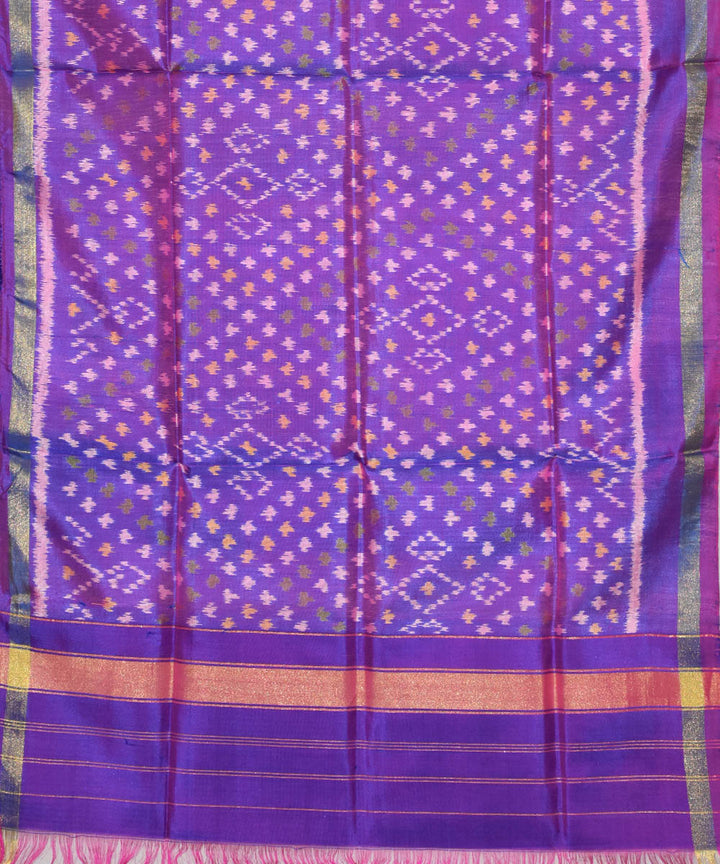 Purple hand loom patola silk stole