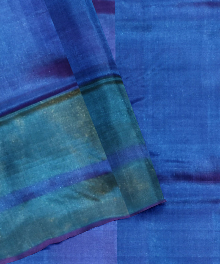 Mustard blue handwoven patola silk saree