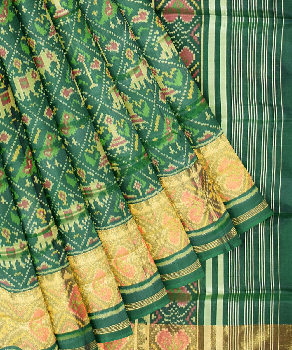 Light green handwoven patola silk saree