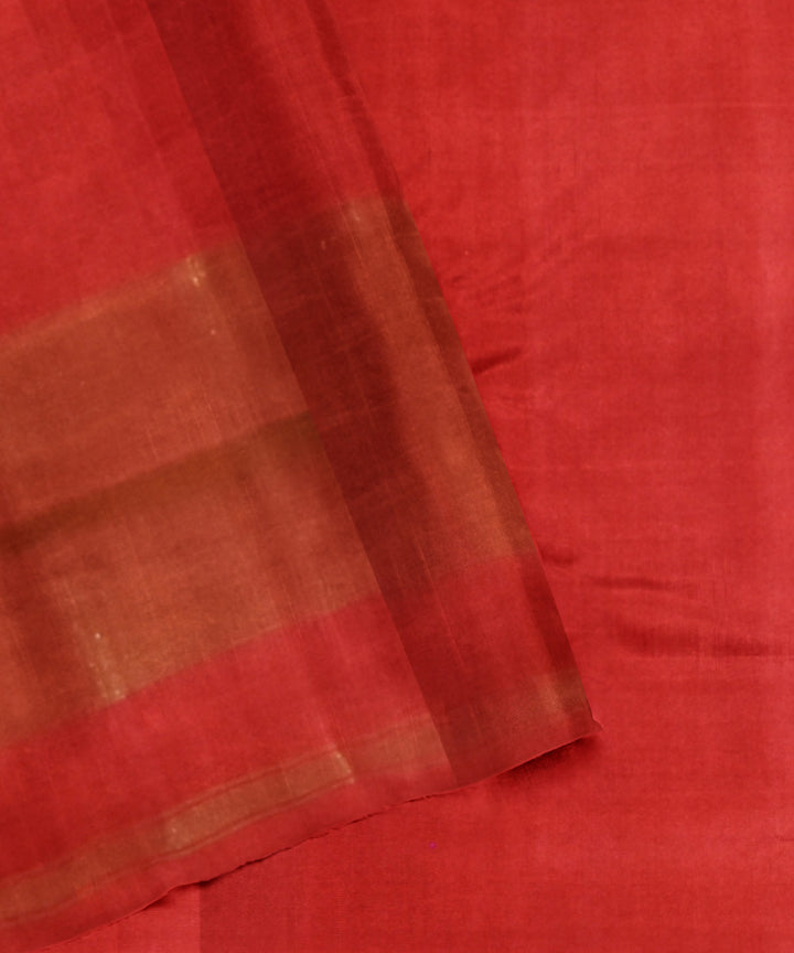 Brown red handwoven patola silk saree