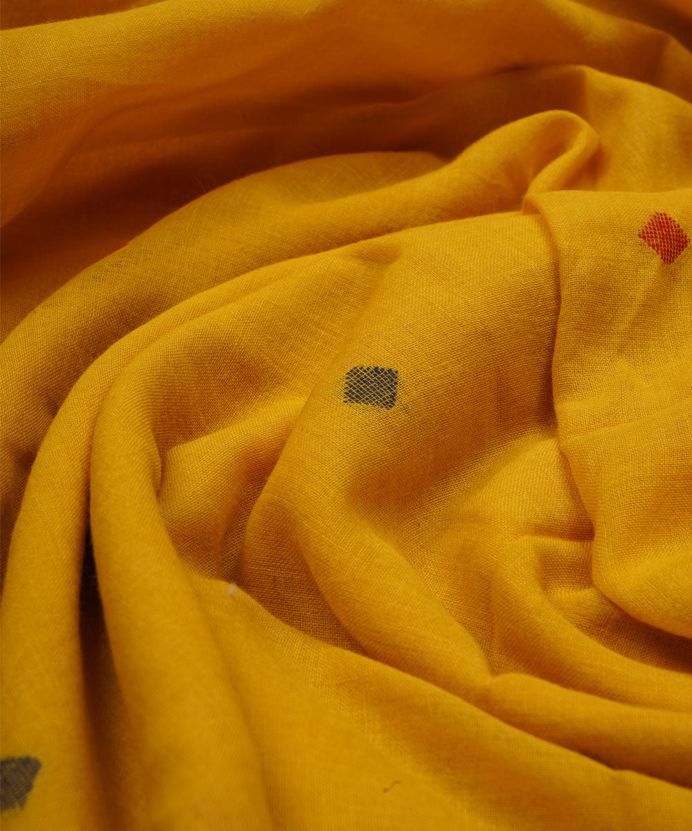 Mustard handwoven bengal jamdani fabric