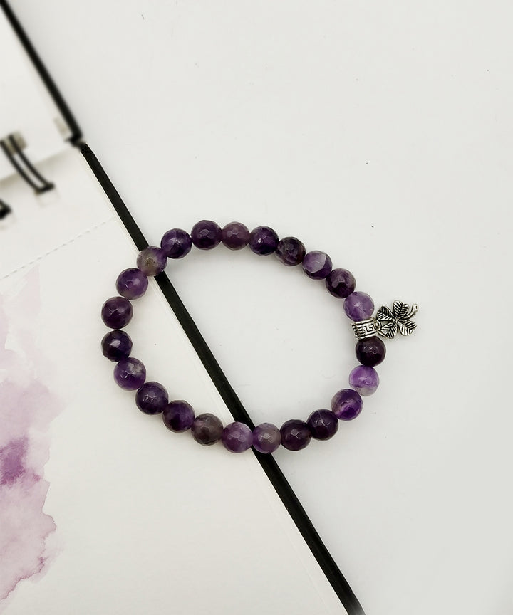 Purple handcrafted amethyst gemstone bracelet