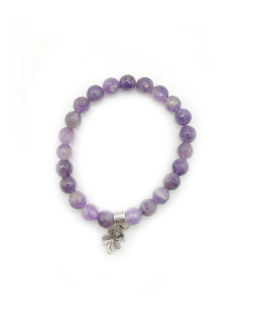 Purple handcrafted amethyst gemstone bracelet