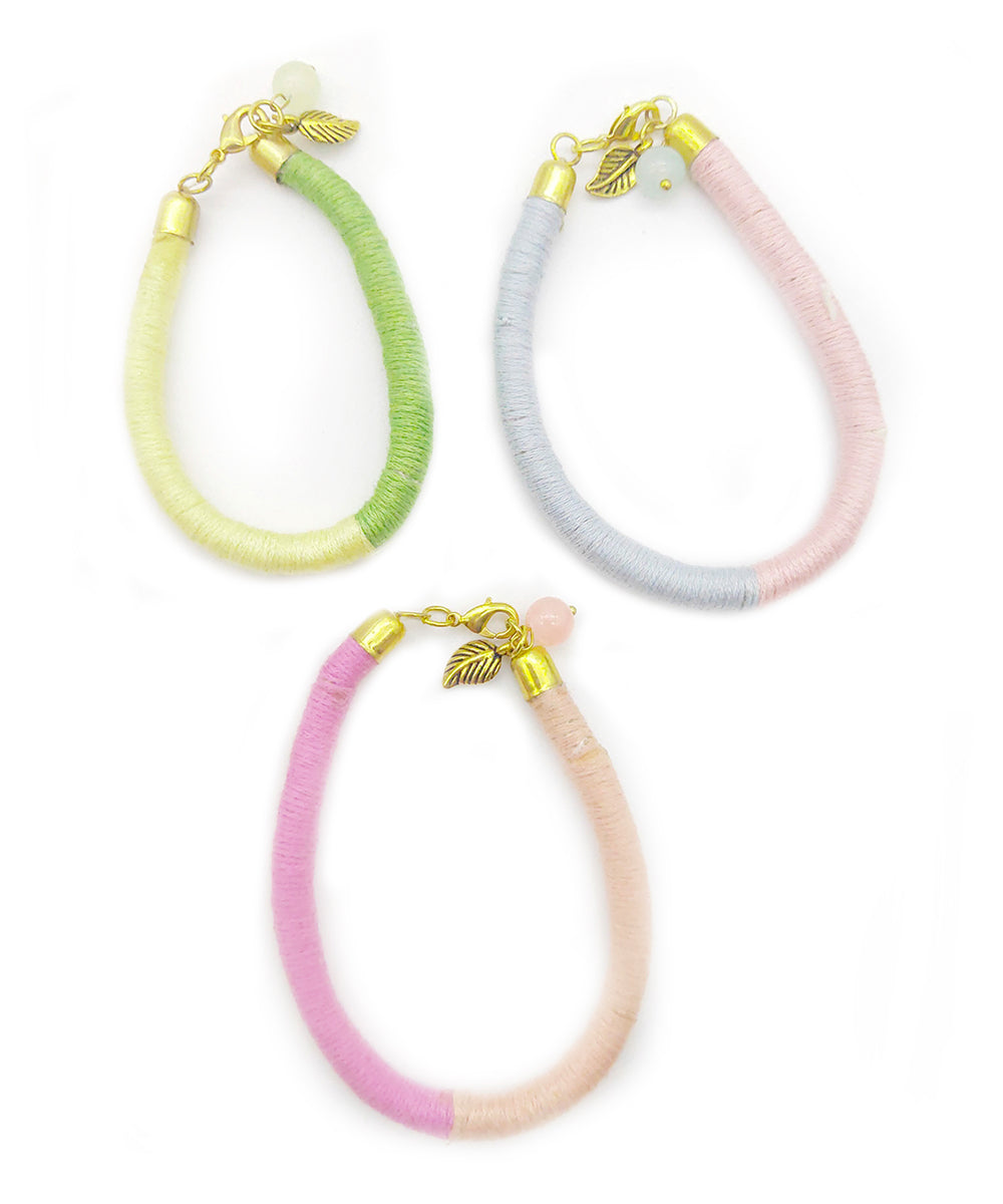 Multicolor pastel handcrafted bracelet set of 3