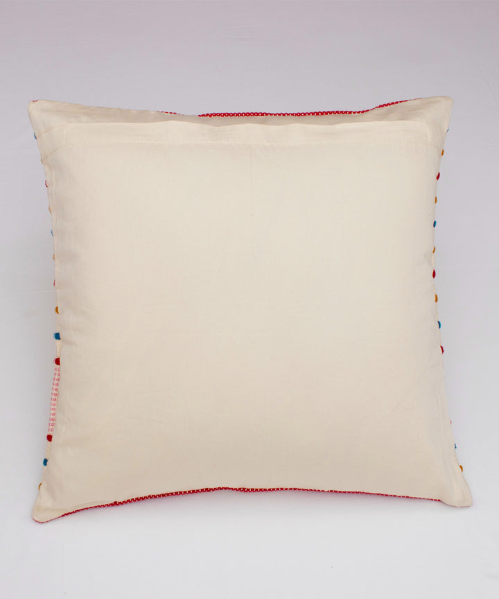Multicolour yarn dyed handwoven cotton cushion cover