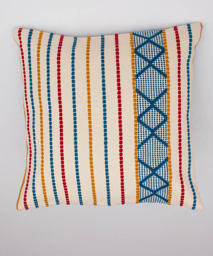 Multi color yarn dyed handwoven cotton cushion cover