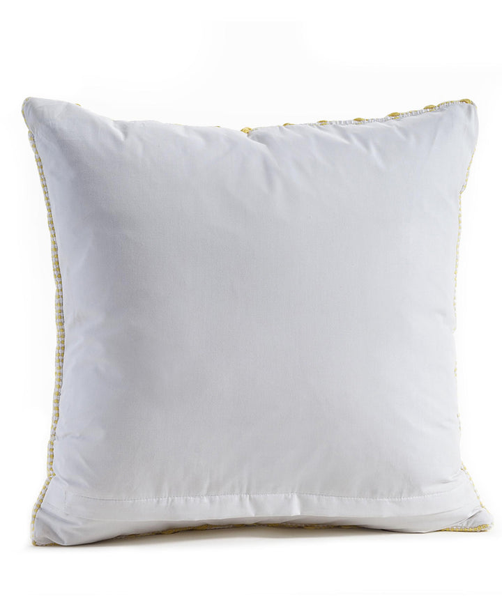 Orange white handwoven cotton cushion cover