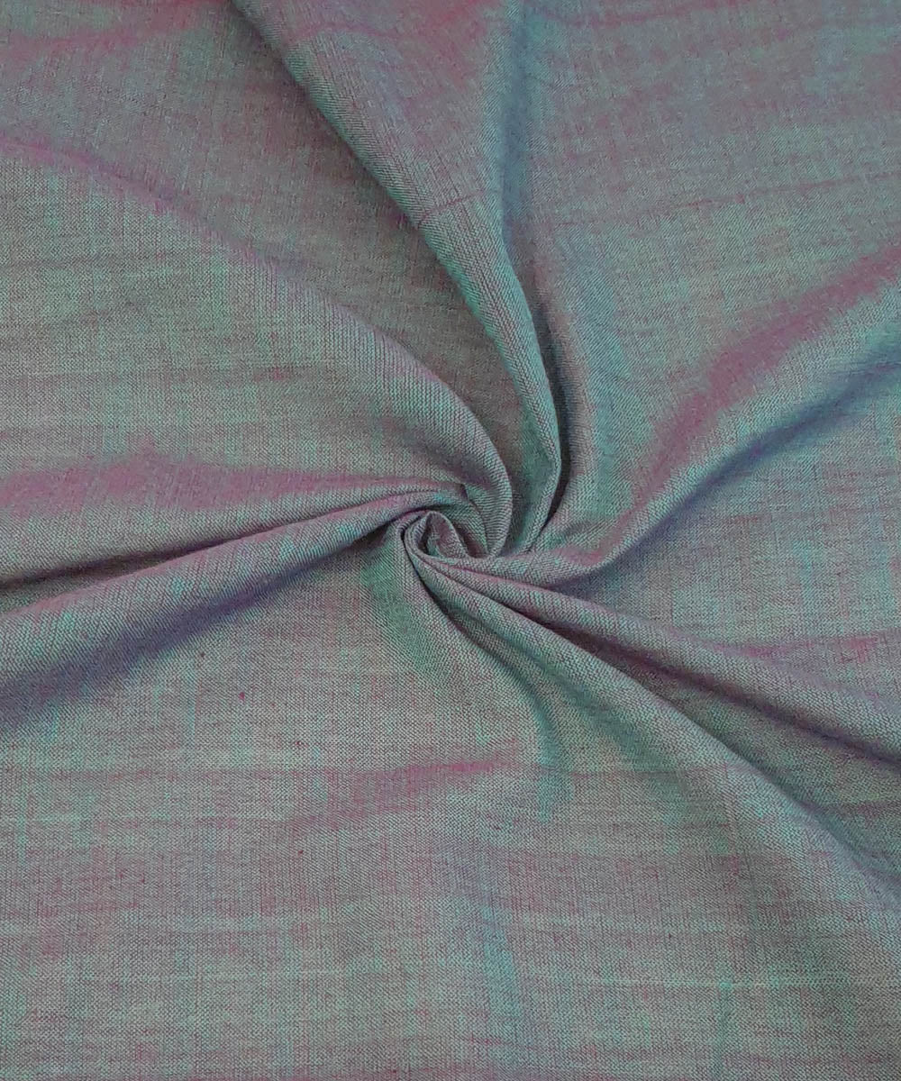 Purple teal handwoven cotton assam fabric