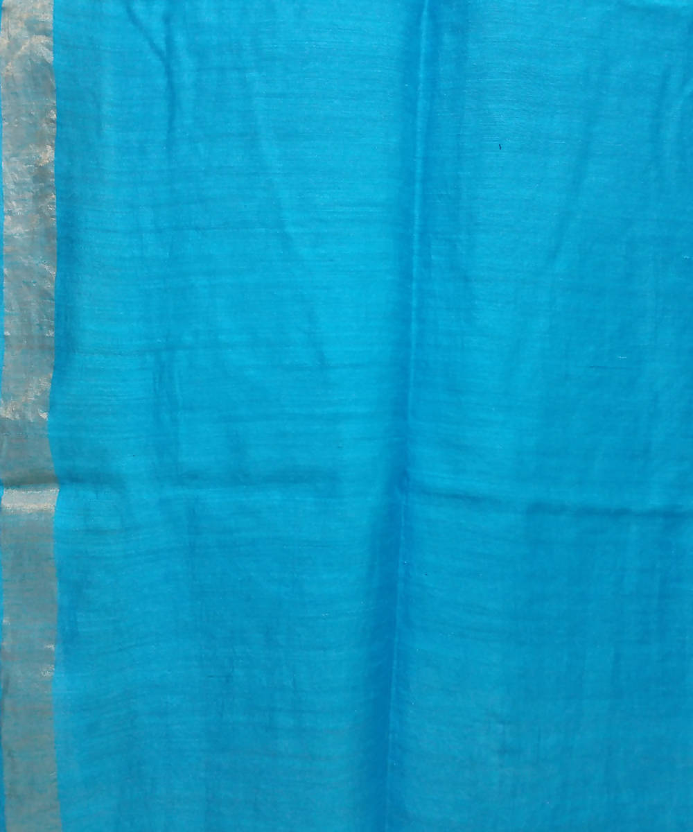 Bengal Sky Blue Handloom Sequin Silk Saree