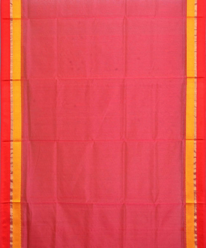 Maheshwari Handloom Punch Pink Sico Saree