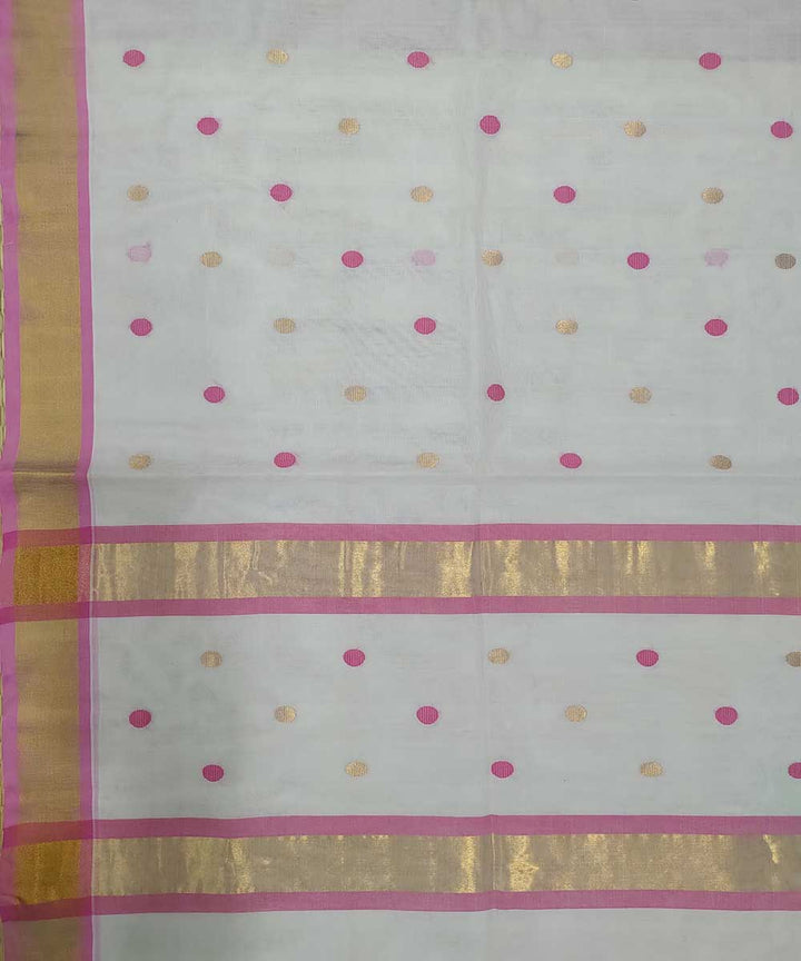 White gold zari handloom cotton venkatagiri sari