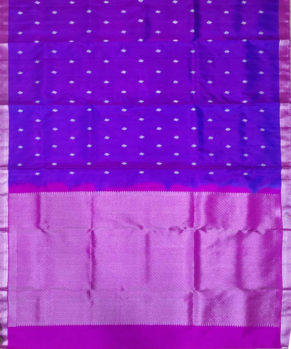 Purple handwoven venkatagiri silk sari
