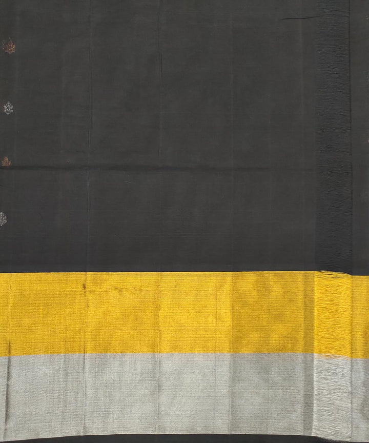 Black and gold white zari handloom cotton venkatagiri saree
