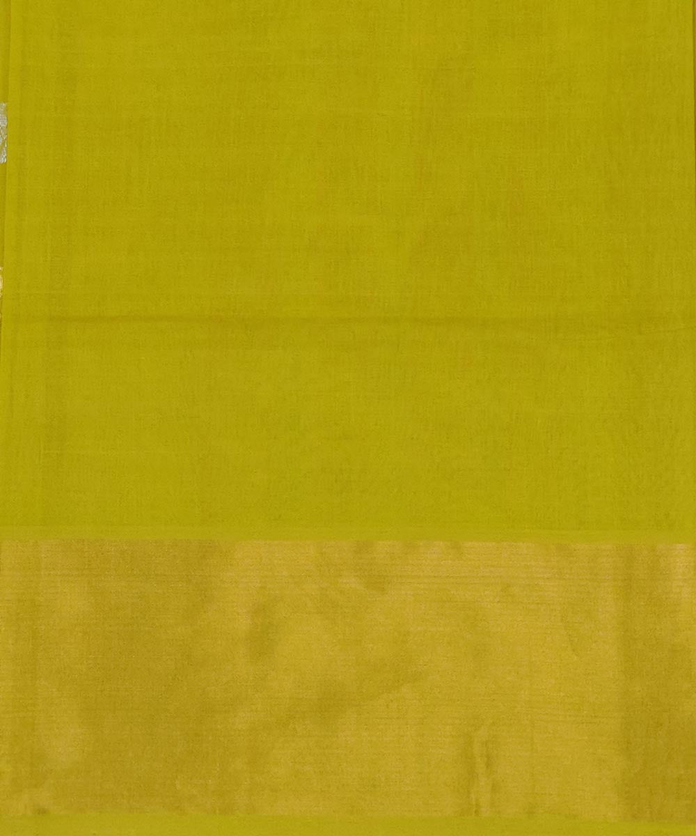 Mustard gold zari handwoven cotton venkatagiri saree