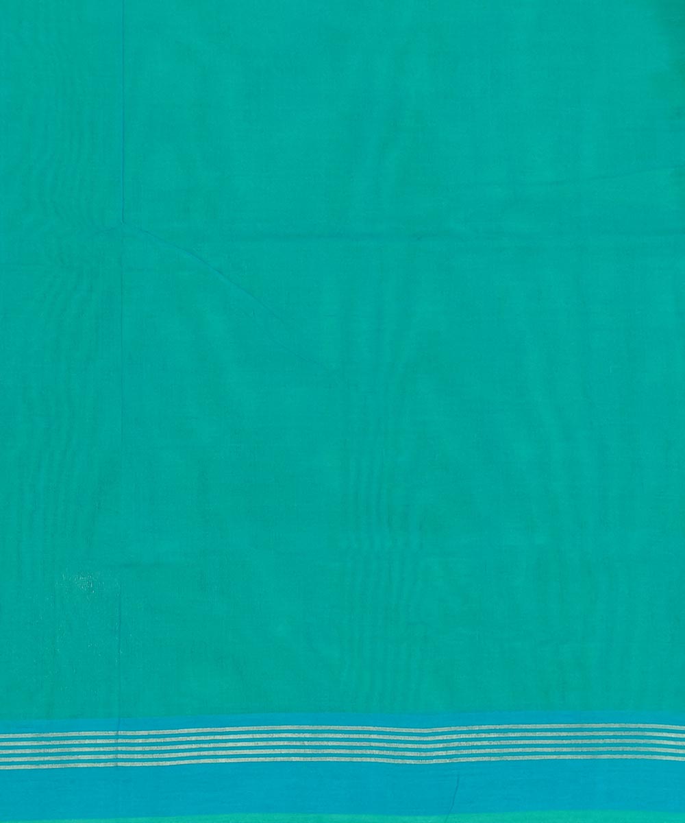 Green blue handwoven cotton venkatagiri saree