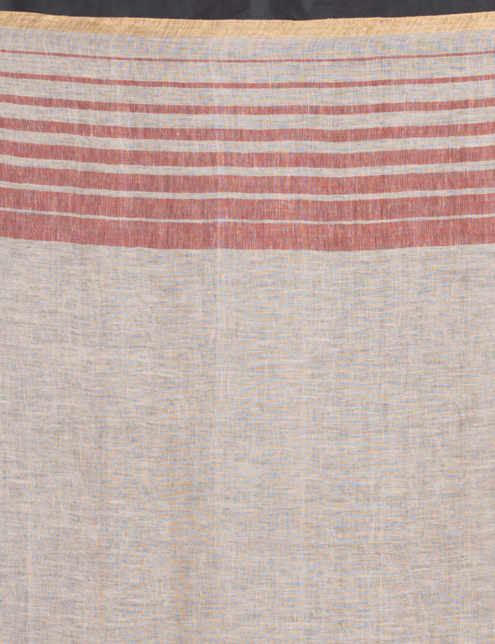 Multicolor striped border handwoven linen sari