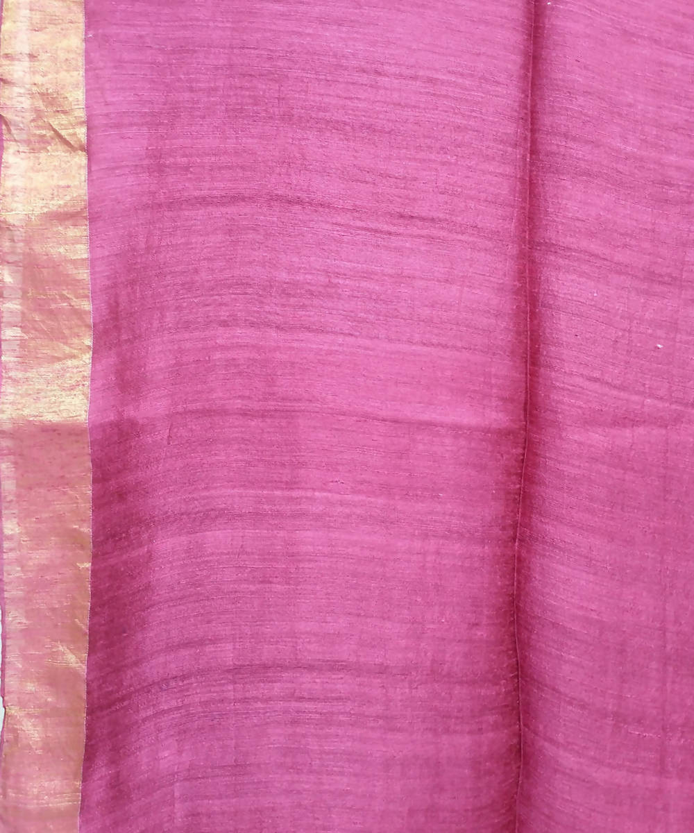 Bengal Rani Pink Handloom Sequin Matka Silk Saree