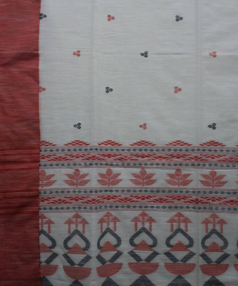 Bengal Off White Handloom Cotton Saree
