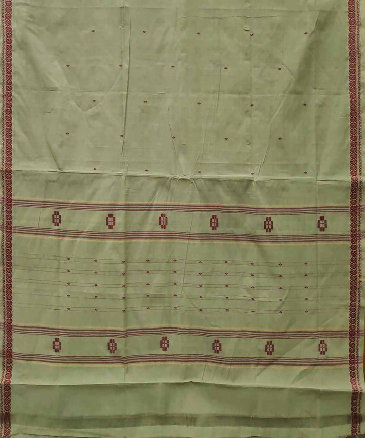 Artichoke green handloom cotton venkatagiri saree