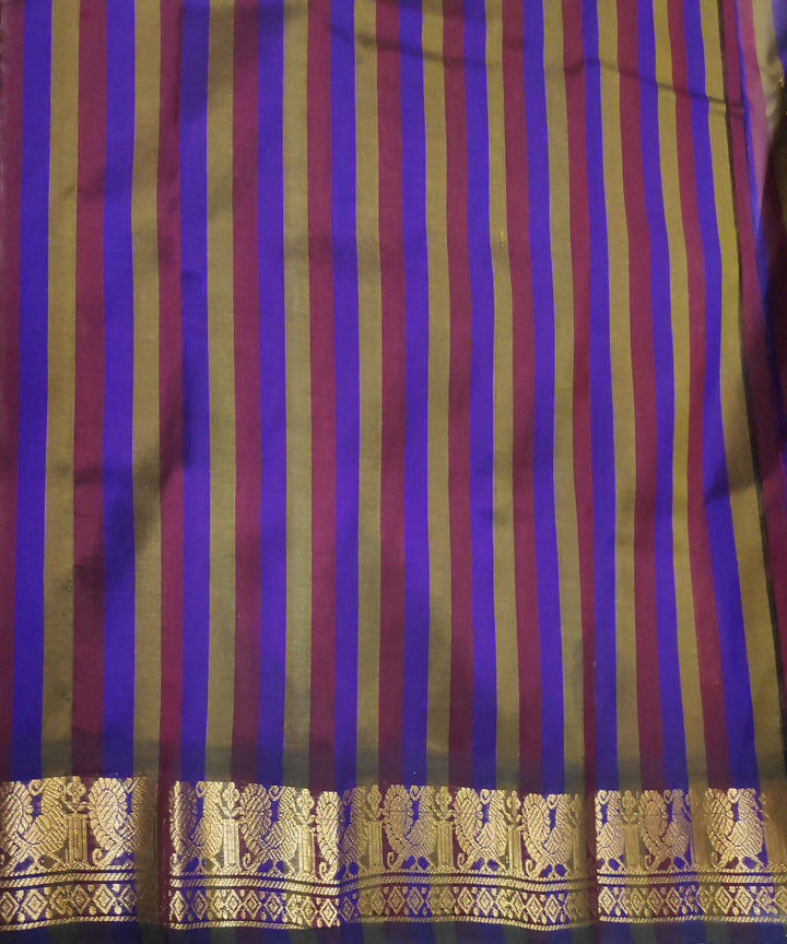 handloom multicolor striped venkatagiri cotton silk saree