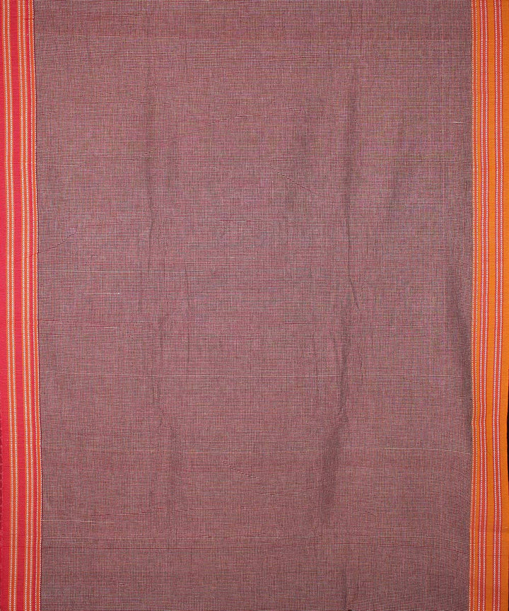 Red white checks patteda anchu cotton handloom saree