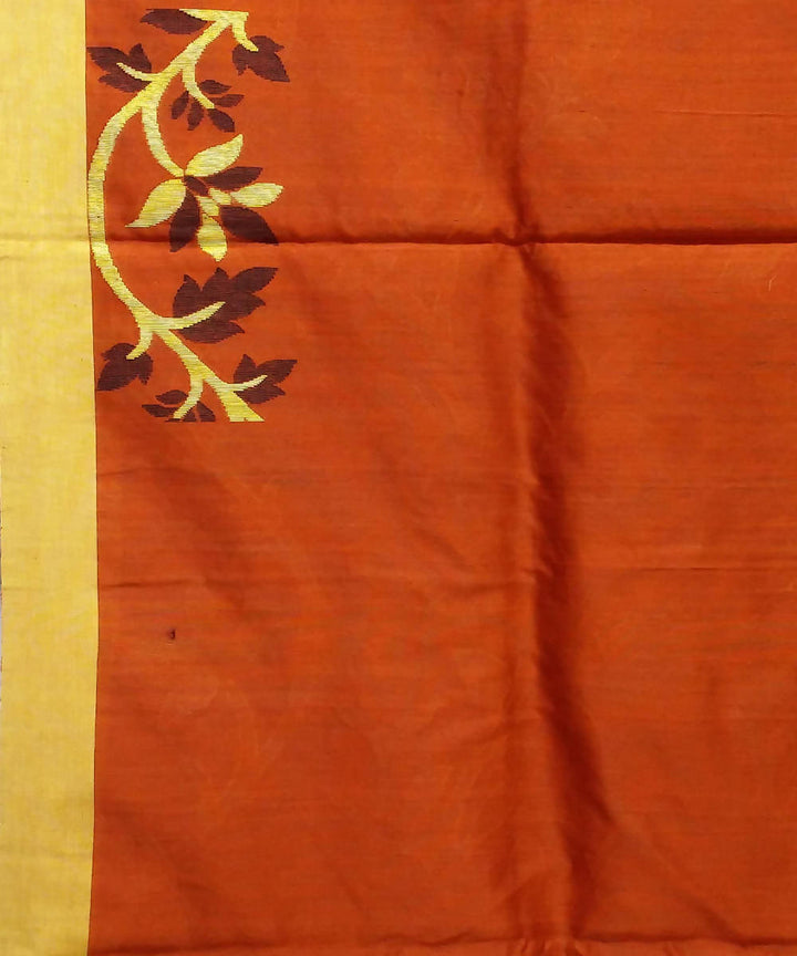 Black and Rust Handloom Matka Silk Bengal Saree