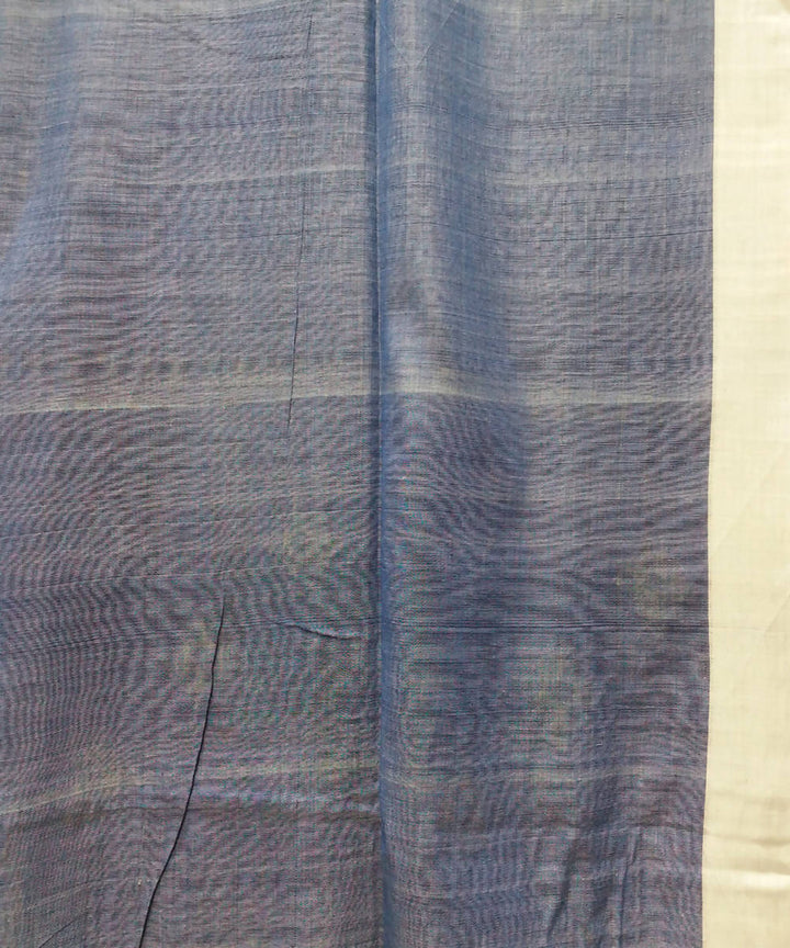 Bengal handspun handwoven cotton dark blue saree