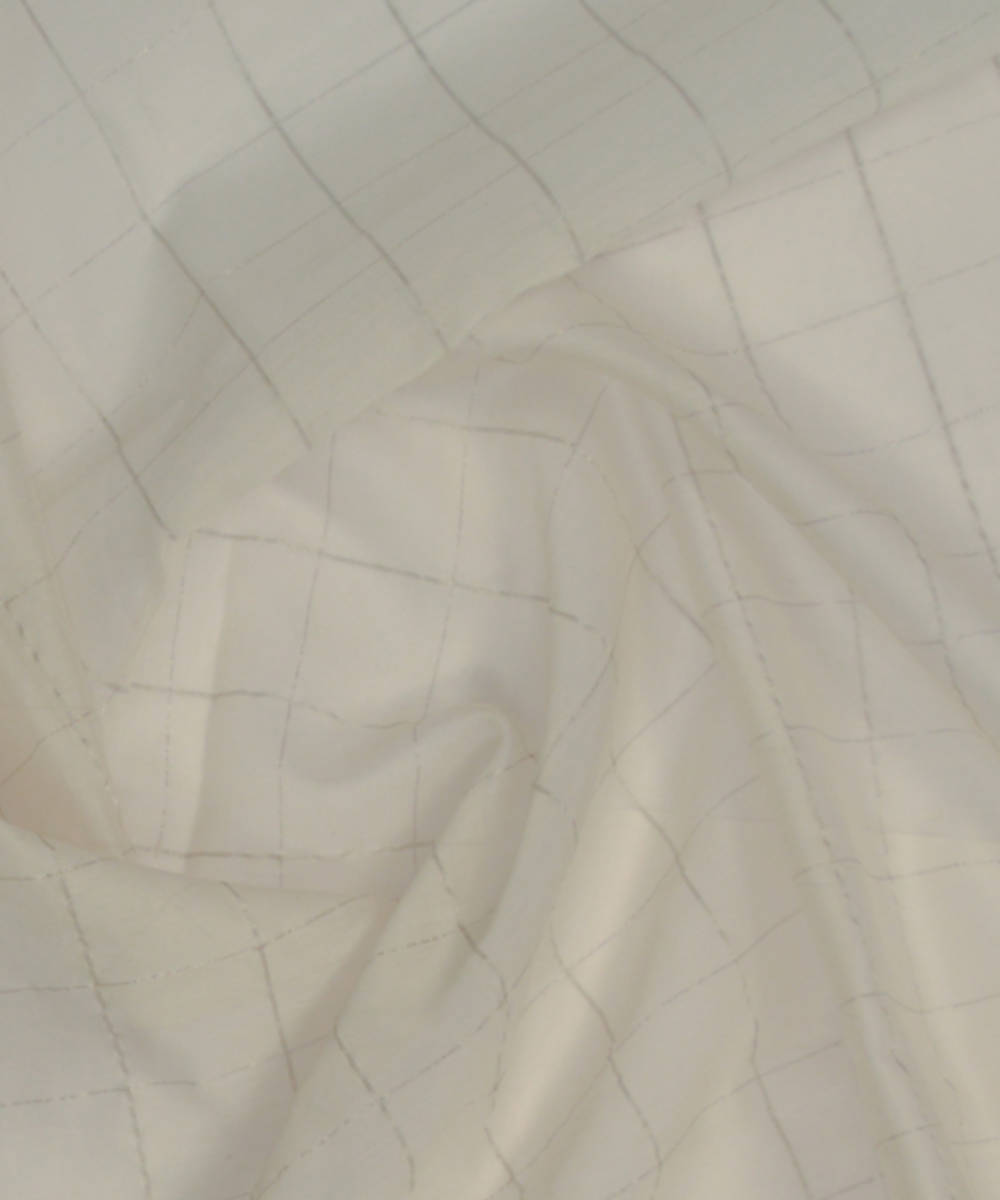 Off White Handwoven Chanderi Fabric