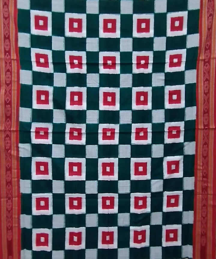 Multicolor red cotton handloom sambalpuri saree