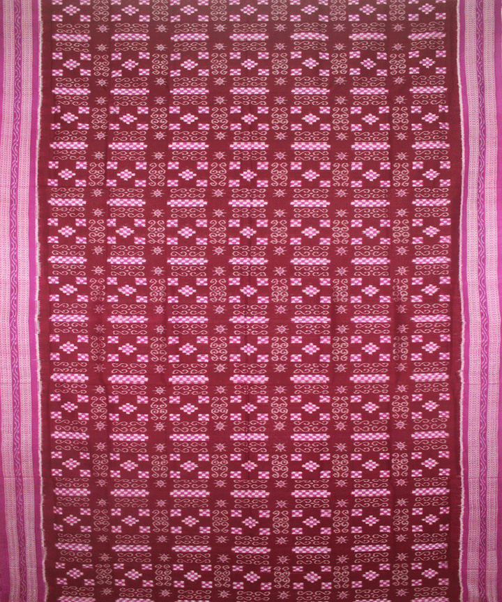 Maroon Pink Handwoven Pasapalli Cotton Saree