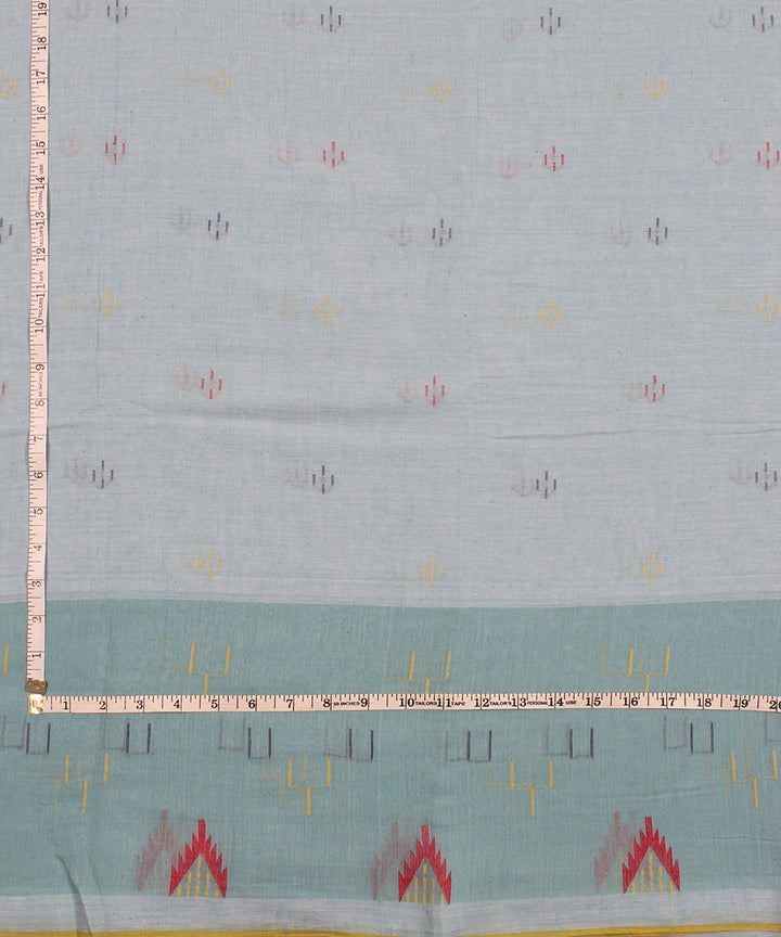 Light blue handloom bengal cotton jamdani fabric